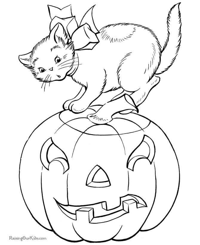 halloween black cat coloring pages free - photo #9