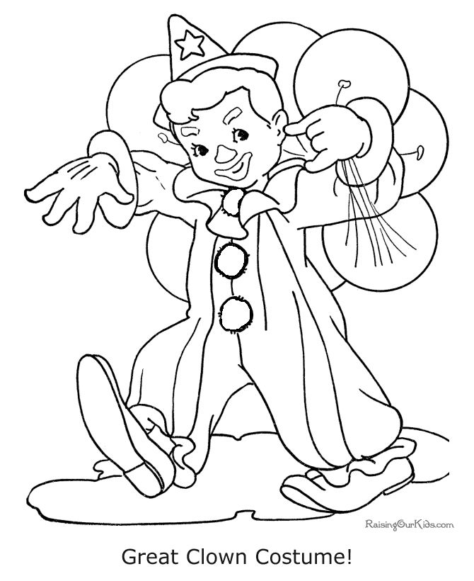 Free, printable kids Halloween costume coloring pages