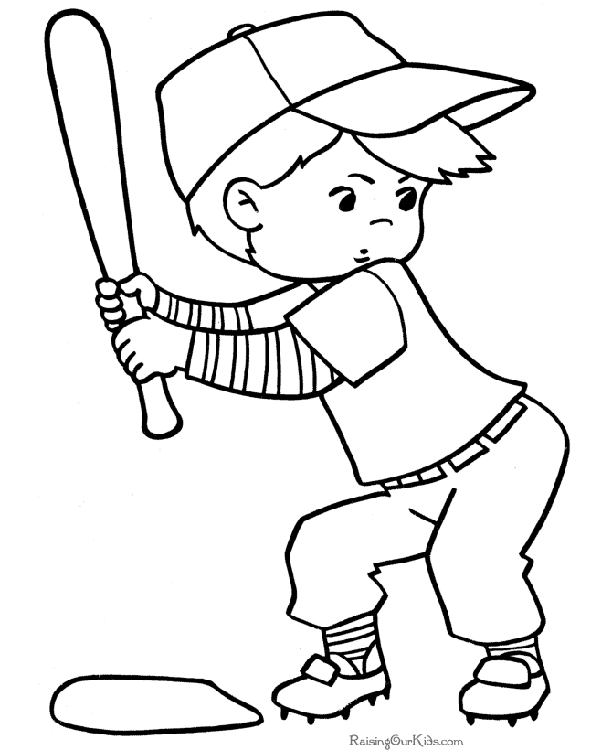 Halloween coloring pages - baseball boy!
