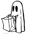 Preschool Halloween ghost coloring page
