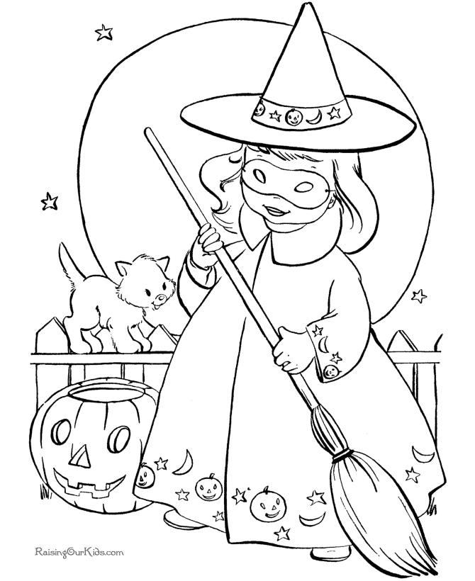 Halloween Coloring Pages - Witch 002