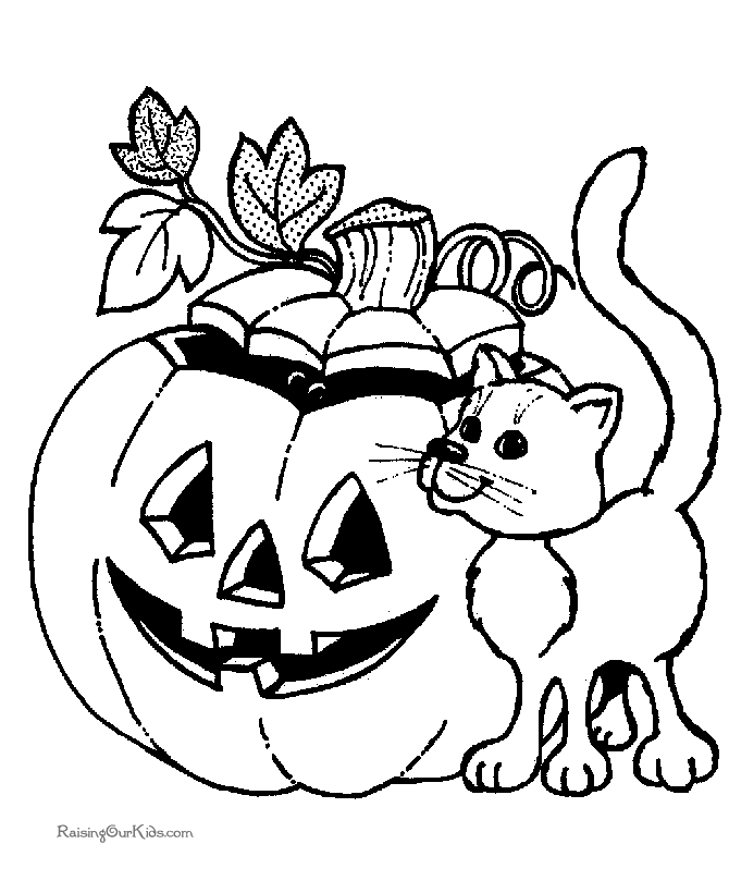 Cat Halloween coloring pages