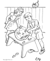 Pumpkin carving coloring page