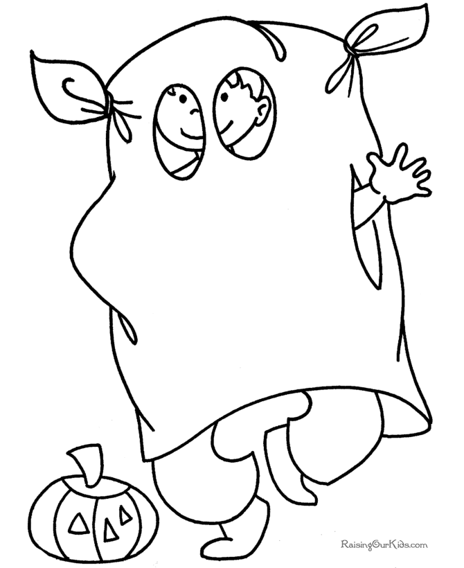 Ghost at Halloween coloring picture - 001