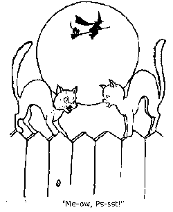 Halloween cat coloring page