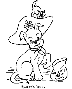 coloring page of Halloween dog