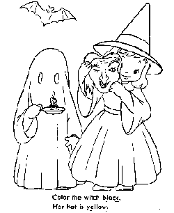 Halloween coloring page of ghosts