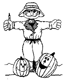 Printable scarecrow coloring pages