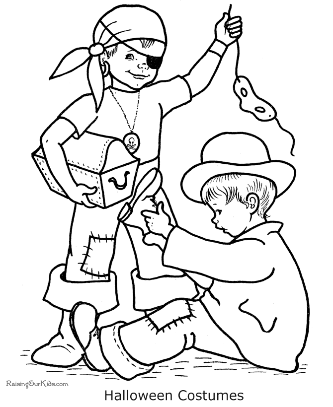 Happy Halloween coloring pages - Costumes!