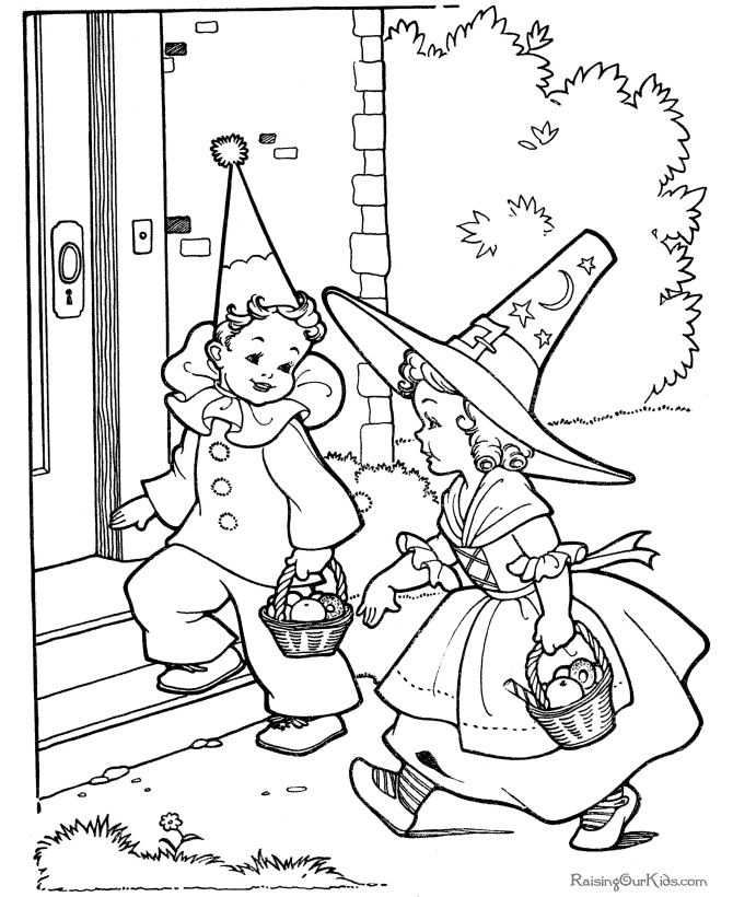 Printable kids Halloween coloring pages!